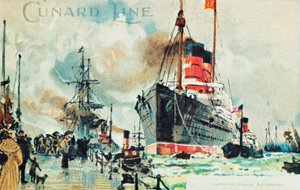 Cunard Line, Landungssteg, Liverpool, um 1900