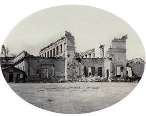 Beschädigtes Gebäude in Sewastopol nach dem Krimkrieg, Krim, 1850er