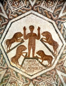 Daniel in der Löwengrube, römisches Mosaik von Unbekannt