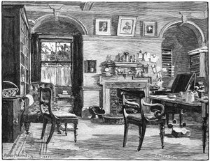 Darwins Arbeitszimmer im Down House, seinem Haus in der Nähe von Beckenham, Kent, 1883