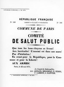 De Salut Public, aus französischen politischen Plakaten der Pariser Kommune, Mai 1871