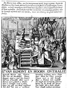 Enthauptung von Graf Egmont und Hoorn in Brüssel während der spanischen Tyrannei in den Niederlanden, 1568 von Unbekannt