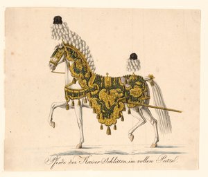 Dekorierte Pferdegeschirre der kaiserlichen Zeremonienkutschen, 1815 von Unbekannt