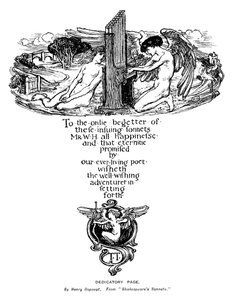 Widmungsseite aus Shakespeares Sonetten, 1899