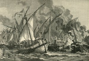 Niederlage der sarazenischen Flotte vor Konstantinopel, 717-718, 1890 von Unbekannt
