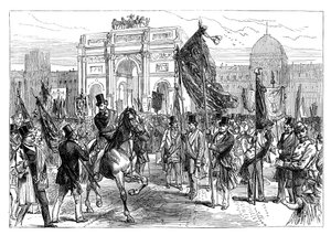 Demonstration der Pariser Freimaurer, Frankreich, 1870, spätes 19. Jahrhundert