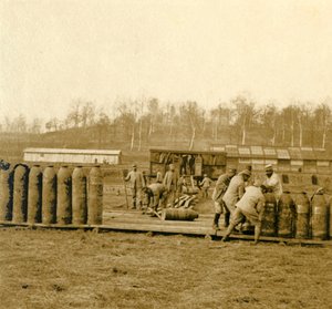 Depot für große Granaten, um 1914-1918