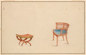 Entwurf für Sessel und Hocker