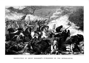 Zerstörung der Kürassiere von Graf Bismarck durch die Mitrailleuse von Unbekannt