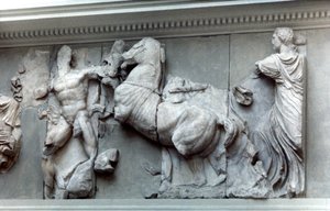 Detail vom Großen Fries des Pergamonaltars, 180-159 v. Chr. von Unbekannt