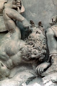 Detail vom großen Fries des Pergamonaltars, 180-159 v. Chr. von Unbekannt