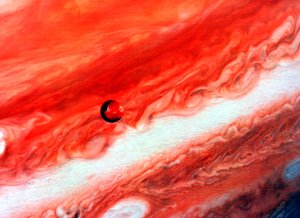 Detail von Jupiter und seinem inneren Satelliten Io von Unbekannt
