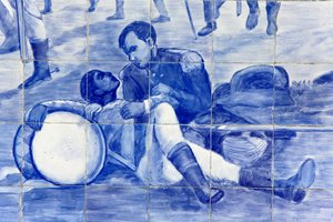 Detail eines Mosaiks, das den Kampf Brasiliens um die Unabhängigkeit darstellt, Cachoeira, Brasilien von Unbekannt