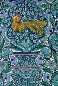 Detail eines Fliesendesigns in Nabeul, Tunesien