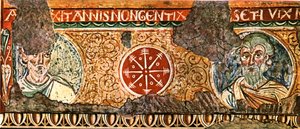 Detail des Frieses aus der Basilika des Heiligen Kreuzes, Rom, Italien, 1928
