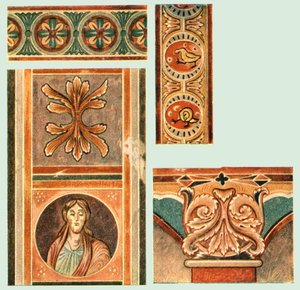 Detail der Wandmalereien in der Kirche St. Georg, Oberzell, Reichenau, Deutschland, 1928 von Unbekannt