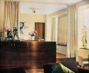 Essnische im Wohnzimmer im Sun House, Hampstead, London, 1937