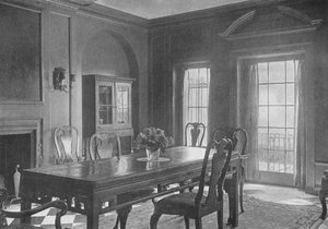 Esszimmer, Blick auf die Gartenterrasse, Haus von Mrs. WK Vanderbilt, New York City, 1924
