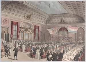 Dinner zur Feier der Befreiung Hollands von Frankreich, City of London Tavern, 1814 von Unbekannt