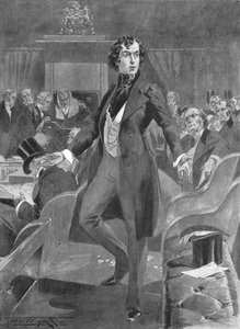 Disraelis erste Rede im House of Commons, London, 7. Dezember 1837, 1901 von Unbekannt