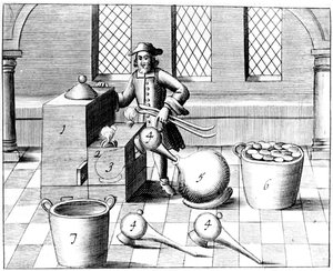 Destillation von Salpetersäure, 1683 von Unbekannt