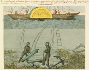 Taucher bergen Kanonen vom Meeresboden, ca. 1855