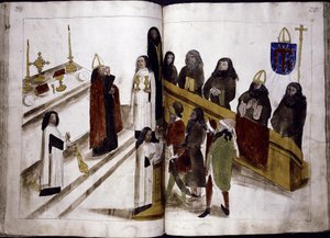 Gottesdienst nach dem griechisch-orthodoxen Ritus aus: Ulrich Richental Chronik des Konzils von Konstanz, 1414-1418 von Unbekannt