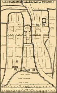 Dr. Stukeleys Plan des Lagers in St. Pancras, ca. 1750, ca. 1876
