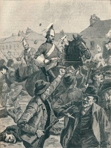 Dragoner und Highlander zerstreuen Aufrührer in Belfast von Unbekannt
