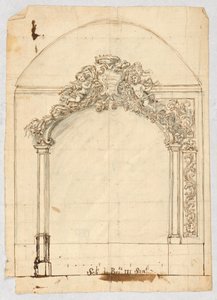 Zeichnung, Skulpturales Überportal
