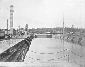 Trockendock in Esquimalt, British Columbia, Kanada, um 1900