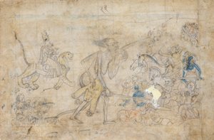 Durga und Kali nähern sich den versammelten Armeen von Chanda und Munda..., ca. 1780 von Unbekannt