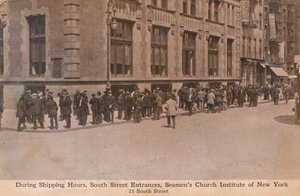 Während der Versandzeiten, South Street Eingänge, Seamens Church Institute of New York, um 1888