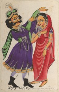 Dusmanta bekränzt Shakumtala, 1800er Jahre
