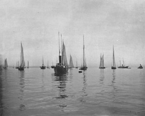 Früher Morgen in der New Yorker Bucht, USA, ca. 1900