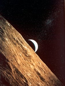 Erdaufgang von der Mondoberfläche, Apollo-Mission, 1969 von Unbekannt