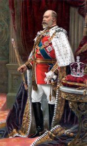 Edward VII. in vollen Krönungsroben, 1902