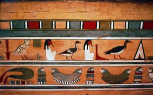 Ägyptische Hieroglyphen im äußeren Sarg des Verwalters Seni aus El Bersha, Ägypten, ca. 2000 v. Chr. von Unbekannt