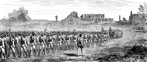 Ägyptische Truppen in Karnak, Ägypten