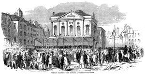 Wahlkampf in Clerkenwell Green während der Finsbury-Wahl, London, 1852 von Unbekannt