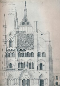 Erhebung des Nordquerhauses, Westminster Abbey, mit Wrens Plan zur Restaurierung von Unbekannt