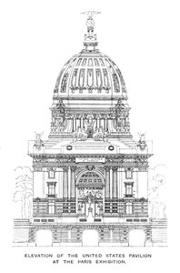 Ansicht des Pavillons der Vereinigten Staaten auf der Pariser Ausstellung, 1900 von Unbekannt
