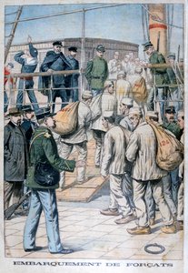 Einschiffung von Sträflingen nach Französisch-Guayana, 1904