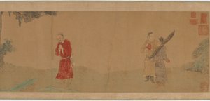 Kaiser Shi Le verehrt einen buddhistischen Mönch