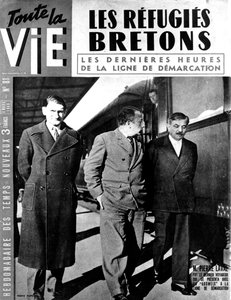 Ende der Demarkationslinie zwischen deutsch besetztem und Vichy-Frankreich, März 1943 von Unbekannt