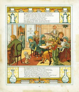 Englische Familie beim Essen im Bahnhofsbuffet in Boulogne, Frankreich, 1886 von Unbekannt