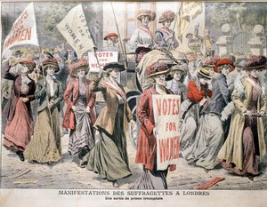Englische Suffragetten nach der Entlassung aus dem Holloway-Gefängnis von Unbekannt