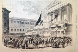 Einberufung von Freiwilligen in die Nationalgarde, Place du Pantheon, Paris, 1870-1871