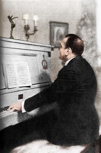 Enrico Caruso - Italiens berühmter Tenor am Klavier, um 1925