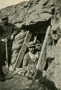 Eingang zu einem Schützengraben an der französischen Front, Erster Weltkrieg, 1915, ca. 1920 von Unbekannt